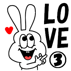 Thick rabbit's love sticker 3