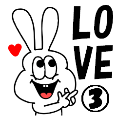 Thick rabbit's love sticker 3