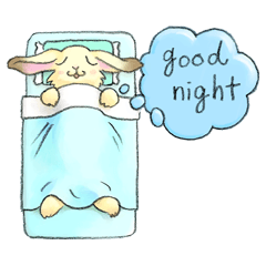 Good night rabbit Sticker