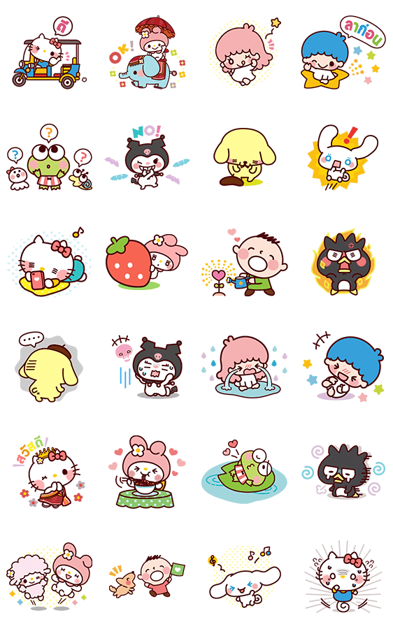 【泰文版】SANRIO CHARACTERS3 (Cartoons)_LINE 官方貼圖_就是愛LINE-貼圖代購網| 買貼圖便宜又方便!