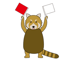 Lesser panda hand flag signal