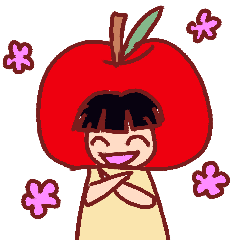 apple girl kawaii sticker