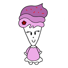 sweet strawberry ice cream cone - girl