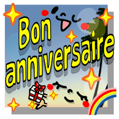 Joyeux Anniversaire France Stickers Line Line Store