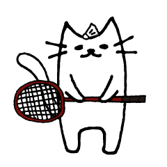 Badminton sticker of cat
