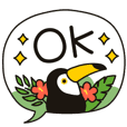 トリだらけ吹きだしスタンプ