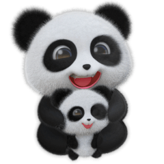 The 3D lovely baby panda