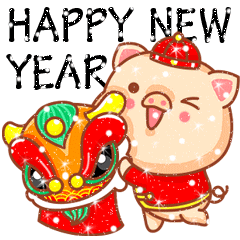 亮亮豬2019新年&聖誕鑽石貼圖