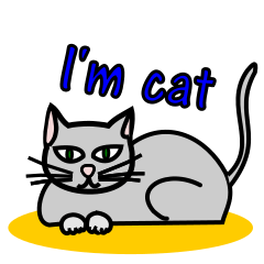Gray cat's sticker