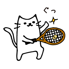 Tennis sticker of cat