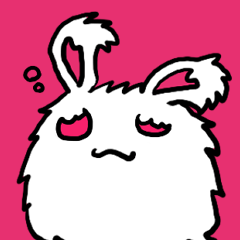 round angora rabbit sticker