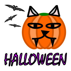 Gray cat Halloween sticker