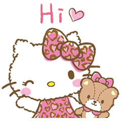 Stiker Animasi Hello Kitty yang Feminim♪