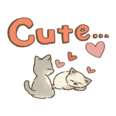 可愛い子猫のでか文字スタンプ～英語ver～2
