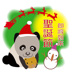 這是一隻快樂聖誕貓熊