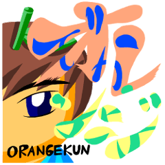 The DEKAMOJI Stickers of Orange-kun