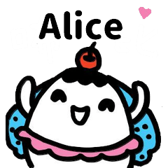 Miss Bubbi name sticker - For Alice