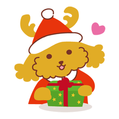 Toy poodle_Christmas & New Year sticker