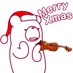 バイオリンを弾くクマから冬のご挨拶。