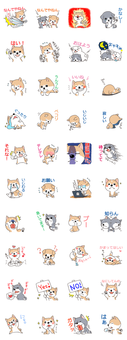 スタンプ無料get 柴犬と黒芝 豆しばの挨拶 Stampick スタンピック