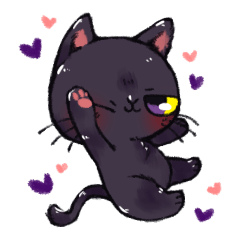 Pretty sticker of an black cat