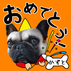 Kazuto of a dog Name sticker