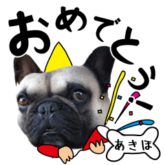 Akiho of a dog Name sticker