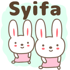 Cute rabbit stickers name, Syifa