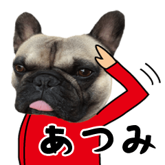 Atumi of a dog Name sticker