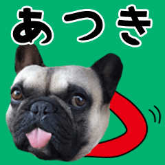 Atuki of a dog Name sticker