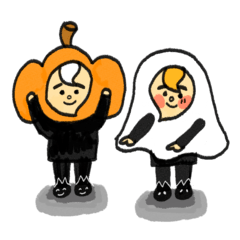 Pumpkin Boy and Ghost Girl