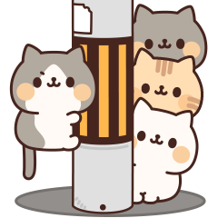 Animation sticker full of cats