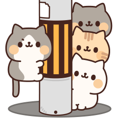 Animation sticker full of cats