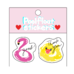 Kawaii pool float stickers