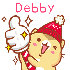 ”Debby 冬季限定”扭扭貓姓名貼Q