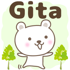 Cute bear stickers name, Gita