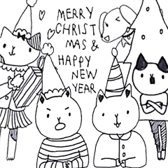 MERRY X'MAS AND HAPPY NEW YEAR WITH MEOW