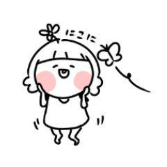 頭上有花的女孩
