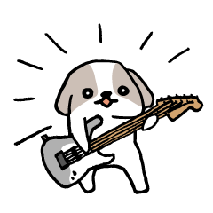 ギタリストのためのギター犬スタンプ