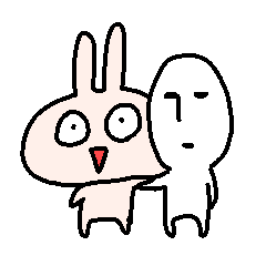 The Rabbit and Moai sticker