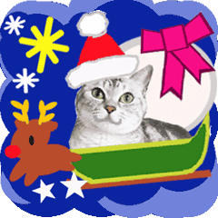 Cats moving stickers for Xmas & New Year
