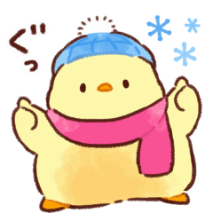 Soft and cute chick winter(animation)