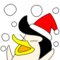 リーゼントペンギンのスタンプ冬バージョン