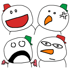 snowman cute crazy face