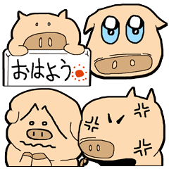 pig hog crazy face funny cute