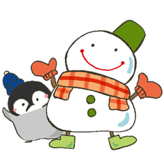 The emperor penguin chick &the snowman