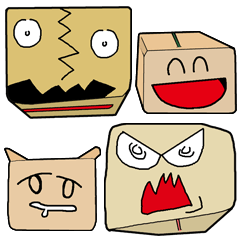 Cardboard funny crazy face