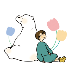 white bear and a girl's daily life 2