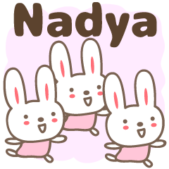 Cute rabbit stickers name, Nadya