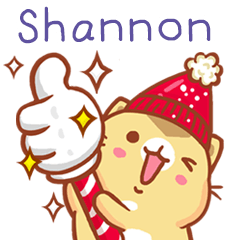 ”Shannon 冬季限定”扭扭貓姓名貼Q